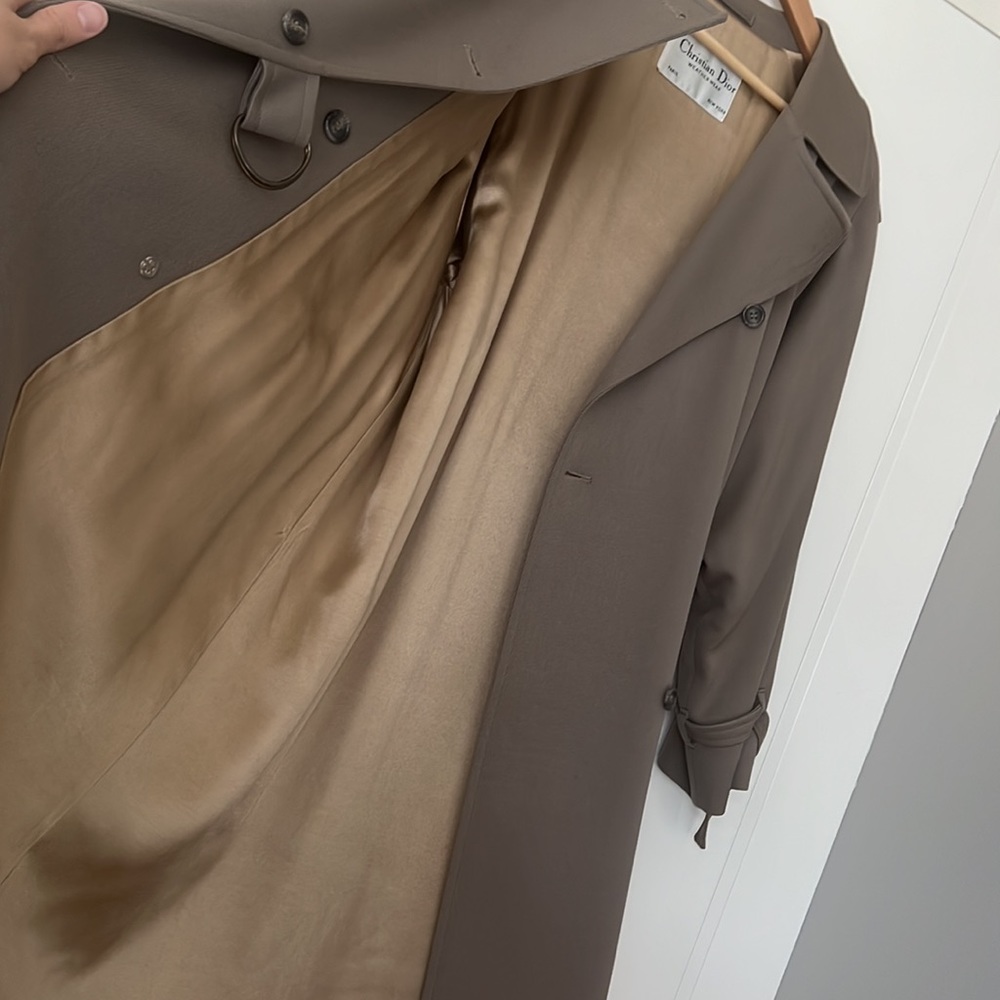 Tan wool Christian Dior trench coat - Picture 7 of 8